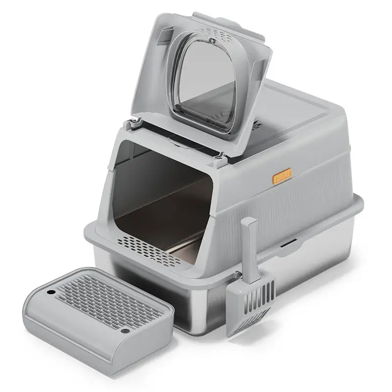 Litiera inox 304 medical 60x40x38cm acoperita