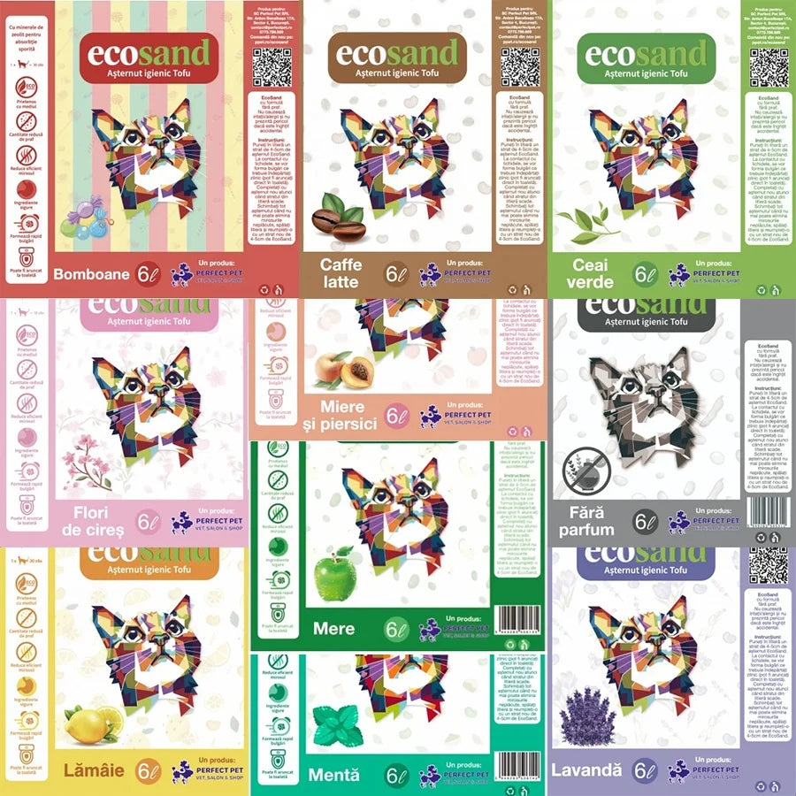 Pachet PROMO - 10 pungi Nisip tofu diferite Ecosand
