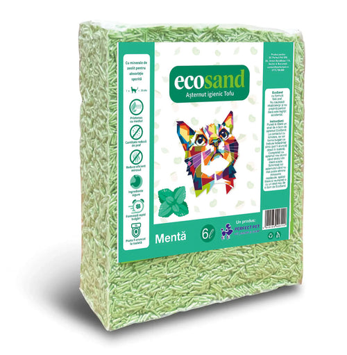 Nisip tofu pisici Ecosand mentă 6L