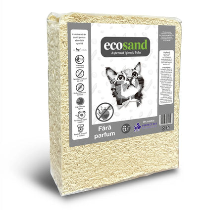 Nisip tofu pisici Ecosand fara parfum 6L