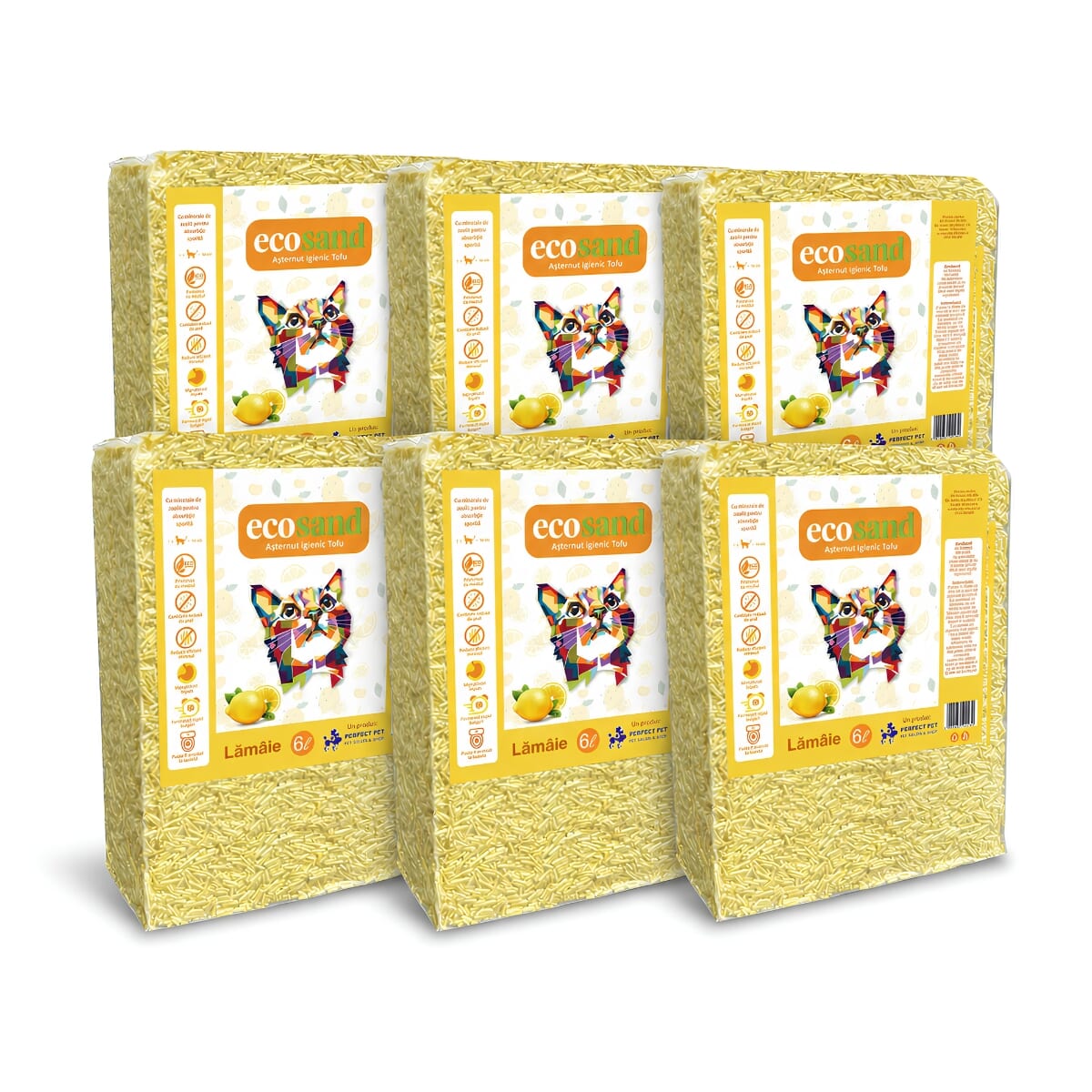 Nisip tofu pisici Ecosand lamaie 6L