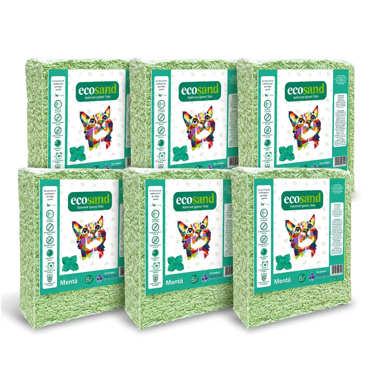 Nisip tofu pisici Ecosand mentă 6L