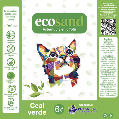 Nisip tofu pisici Ecosand ceai verde 6L