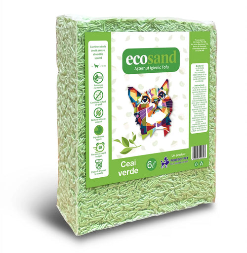 Nisip tofu pisici Ecosand ceai verde 6L