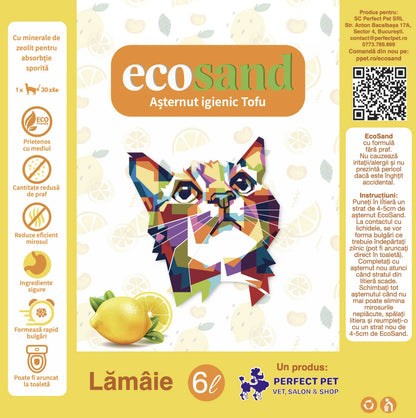 Nisip tofu pisici Ecosand lamaie 6L
