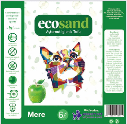 Nisip tofu pisici Ecosand mere 6L