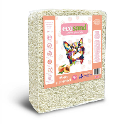 Nisip tofu pisici Ecosand piersici si miere 6L